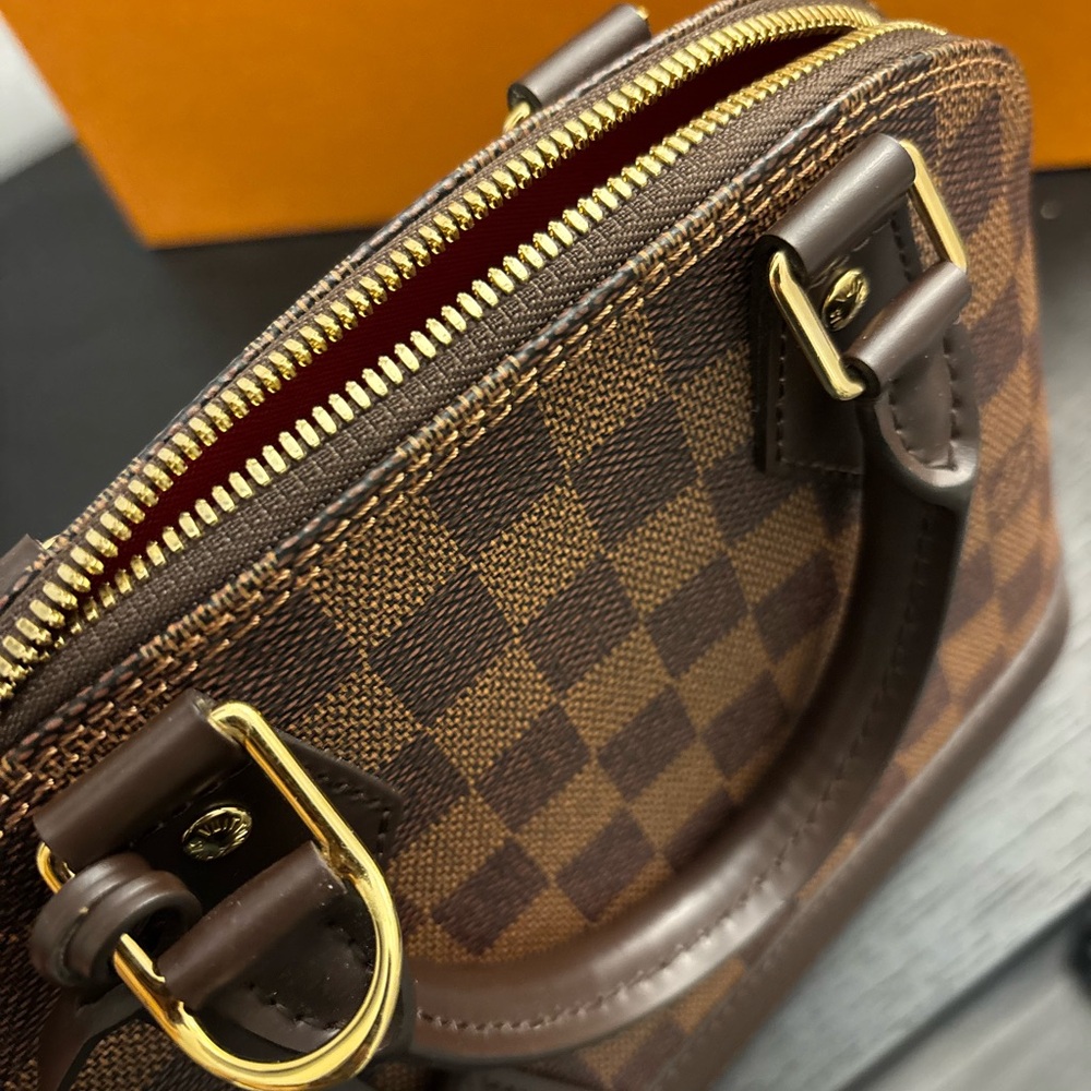 Louis Vuitton Alma BB handbag in Damier Ebene with receipt - Picture 9 of 10